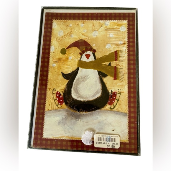 Penguin Themed Christmas Cards 3 Sets 20 Per Pack New Lot - Picture 2 of 7